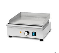 VERTES Plancha électrique 1400 W en acier inoxydable Surface de cuisson lisse 32 x 26 cm, thermostat, température 50-300 °C