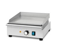 VERTES Plaque à griller Plaque de cuisson Plancha Gril électrique 1400W en acier inoxydable Surface de cuisson lisse 32x26cm, Thermostat, Température 50-300°C