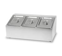 VERTES Récipients à ingrédients 3 x 1/6 GN Gastronorme, Acier inoxydable, 100mm de profondeur, Hygiénique, Inoxydable, Résistant aux rayures, Température de -40° à 300°C