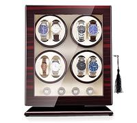 Vertical 8 Watch Winders with LED Backlight Watches Shaker with Quiet Motor Automatic Rotary Winding Mechanical Wooden Watch Box with 5 Modes Leather 02 (Leather 05)