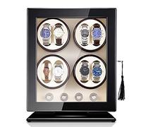 Vertical 8 Watch Winders with LED Backlight Watches Shaker with Quiet Motor Automatic Rotary Winding Mechanical Wooden Watch Box with 5 Modes Leather 02 (Leather 03)