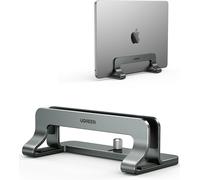 Vertical Aluminium Laptop Stand Vertical Door Laptop Desk Adjustable Compatible with MacBook Pro Air MateBook Chromebook Surface Dell HP iPad Pro Air (Grey)