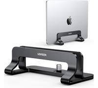 Vertical Aluminium Laptop Stand Vertical Door Laptop Desk Adjustable Compatible with MacBook Pro Air MateBook Chromebook Surface Dell HP iPad Pro Air (Black)