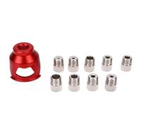 Vertical Drill Locator with 9 Drill Bushings 2/3/4/5/6/7/8/9/10mm, Aluminum Alloy Straight Hole Punch Self Center Dowel Jig Handheld Woodworking Hole Drill Positioner Locator