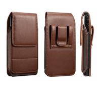 Vertical Etui Ceinture Cuir pour Telephone Portable, Pochette Téléphone Holster Cuir, Sacoche Ceinture Homme Taille Sac Banane Sport Portefeuille Porte-Cartes en Clip Coque avec Boucle de Ceinture