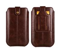 Vertical Etui de Ceinture pour Telephone Portable Cuir, Pochette Téléphone Holster Cuir, Sacoche Ceinture Homme Taille Sac Banane Sport Portefeuille Porte-Cartes en Clip Coque avec Boucle de Ceinture