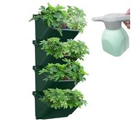 Vertical Garden Planter, 4 Piece Self Watering Breathable Wall Mounted Pots for Space Saving Gardening, Moisture Control Feature, Vertical Plant Pot Category for Strawberries Vegetables Fruits