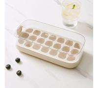 Vertical Ice Cube Tray, Ice Cube Tray with Lid and Bin, Ice Cube Tray, Magic Ice Cube Maker, Easy Release, Quick Filling & No Touching, Ice Cube Pop Out Tray for Freezer Drink (White)