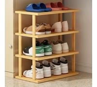 Vertical Shoe Rack Wooden Shoe for Small Spaces DIY Space-Saving Shoe Tower Slim High Storage Solution for Entryway Bedroom Corner Garage(One Colour,4 Tier 47cm)