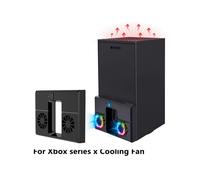 Vertical Stand with Dual Noiseless Cooling Fans USB Cooler Host Side Radiator with Light for Series X Game Console
