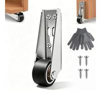 Vertical Track Roller Wheel, 110LBS Vertical Track Roller - Anti-Wobble Door Guide System, Heavy Duty Sliding Door Bottom Guide, Alloy Steel Rubber Wheels for Barn Doors Cabinets Gates (1pc)
