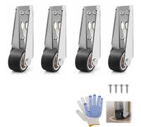 Vertical Track Roller Wheel, Anti-Sag Door Support Wheel, Heavy Duty Bottom Guide Roller for Gate Fence Cabinet Furniture, Silent Load Bearing Repair Hardware (4pcs)