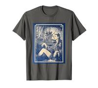 Verticale Asie de l'est Ukiyo-e Samouraï Fille Japonaise T-Shirt