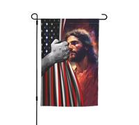 Verticale Drapeau De Camion 30X45Cm États-Unis Américain Et Christ Foi Dieu Jésus Drapeaux De Jardin Polyester Drapeaux De Cour Pour Fête, Saisons, Extérieur