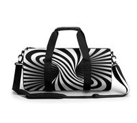 Vertige Noir Et Blanc Sac De Sport Gym Sac De Voyage Sac Week-End Duffel Bag pour Camping Randonnée Voyage 45x23x23cm