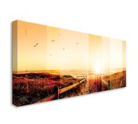 Vertikale Décoration Murale Tableau Déco Sud-Ouest Coucher de Soleil sur l'Océan 100 x 40 cm