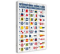 Vertikale Décoration Murale Tableau Toile Pavillons et Signaux Maritimes 60 x 40 cm