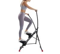 Vertikale Klettermaschine, Kreuztrainer mit LCD-Display, Verstellbarer Steigung für Ganzkörper-Training, Kompakter Mini-Stairclimber, BIS 100 kg, für Kardio- und Muskelaufbau(Schwarz/Weiß) (Schwarz)