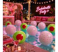 Vertintong Lot de 6 balles de plage Martini de 40,6 cm Jumbo gonflables en plastique avec motif martini et olive pour adultes, enterrement de vie de jeune fille, anniversaire, fête d'été