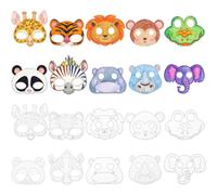Vertintong Masques d'animaux pour enfants à colorier, loisirs créatifs en papier