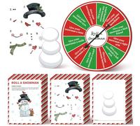 Vertintong Roll a Snowman Game Jeux de fête de Noël Dessinez un bonhomme de neige éléphant blanc Échange de cadeaux pour fête de Noël Activité Hiver Famille Vacances Carnaval