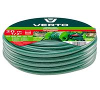VERTO Tuyau d'arrosage flexible 1/2", 20 m, 3 couches, résistant aux UV, avec intérieur anti-algues, pression d'éclatement 20 bar, vert