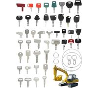 VERTOYCO Lot de 45 clés universelles pour engins de chantier, pelleteuse, tracteur, empileur, accessoires compatibles avec John, Deere, Cat, Toyota, Kubota, JCB, Hitachi, New Holland, Case, Clark