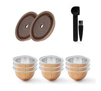 Vertuo Lot de 2 disques de capsules réutilisables + capsules vides rechargeables Vertuoline 80 + 150 + 230 ml chacun 3 pièces pour café Vertuoline, bouchons de capsules BENFUCHEN en silicone de