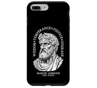 Vertus stoïques Marcus Aurelius Temple en Pierre Stoïcisme Coque pour iPhone 7 Plus/8 Plus