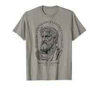 Vertus stoïques Marcus Aurelius Temple en Pierre Stoïcisme T-Shirt
