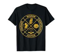 Vertus stoïques Sagesse Temprance Justice Courage Stoïcisme T-Shirt