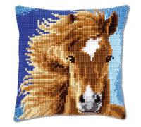 Vervaco 1-Pièce Coussin Cheval, Marron