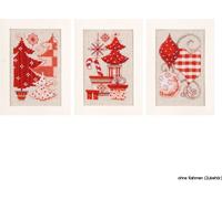 Vervaco Carte de vœux, set de points comptés Motifs de Noël set de 3 pcs.