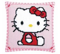 Vervaco Cross Stitch Cushion Kit House Decorating HELLO KITTY DIY Art & Craft Embroidery Tapestry Kit Creative Activities Art Project For Adults ca.40x40 cm Gift Set