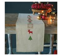 Vervaco De Point De Croix Compté Chemin De Table Arbres DE NOËL À Damier Broderie Kit Complet Adulte Loisir Créatif Maison Decoration Manuelle Table Cadeou DIY ca. 29 x 102 cmCross Stitch