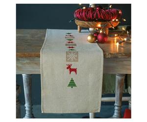 Vervaco De Point De Croix Compté Chemin De Table Arbres DE NOËL À Damier Broderie Kit Complet Adulte Loisir Créatif Maison Decoration Manuelle Table Cadeou DIY ca. 29 x 102 cmCross Stitch