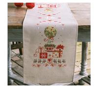 VERVACO De Point De Croix Compté Chemin De Table CADEAUX SOUS LE SAPIN Broderie Kit Complet Adulte Loisir Créatif Maison Decoration Manuelle Table Cadeou DIY ca. 29 x 102 cmCross Stitch