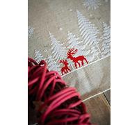 VERVACO De Point De Croix Compté Chemin De Table HIVER DANS LA FORÊT Broderie Kit Complet Adulte Loisir Créatif Maison Decoration Manuelle Table Cadeou DIY ca. 29 x 102 cmCross Stitch