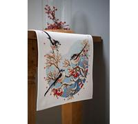 Vervaco De Point De Croix Compté Chemin De Table QUEUE TIT AVEC BAIES Broderie Kit Complet Adulte Loisir Créatif Maison Decoration Manuelle Table Cadeou DIY ca. 32 x 84 cmCross Stitch