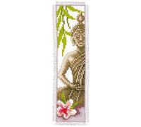 Vervaco De Point De Croix Compté Marque-Page DIY BOUDDHA Kit Complet Loisir Créatif Adulte Cadeau De Lecture Broderie Débutant ca. 6 x 20 cm Cross Stitch