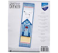 Vervaco De Point De Croix Compté Marque-Page DIY CABINE DE PLAGE Kit Complet Loisir Créatif Adulte Cadeau De Lecture Broderie Débutant ca. 6 x 20 cm Cross Stitch