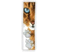 Vervaco De Point De Croix Compté Marque-Page DIY CHAT Kit Complet Loisir Créatif Adulte Cadeau De Lecture Broderie Débutant ca. 6 x 20 cm Cross Stitch