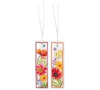 VERVACO De Point De Croix Compté Marque-Page DIY COQUELICOTS LOT DE 2 Kit Complet Loisir Créatif Adulte Cadeau De Lecture Broderie Débutant6 x 20 cm Cross Stitch