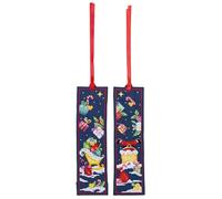 VERVACO De Point De Croix Compté Marque-Page DIY Juego de 2 trineos de Papá Noel Kit Complet Loisir Créatif Adulte Cadeau De Lecture Broderie Débutant6 x 20 cm Cross Stitch