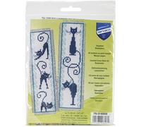 Vervaco De Point De Croix Compté Marque-Page DIY (lot de 2) CHATS ESPIÈGLES Kit Complet Loisir Créatif Adulte Cadeau De Lecture Broderie Débutant ca. 6 x 20 cm Cross Stitch