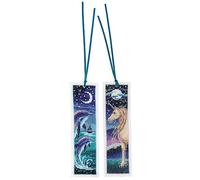 VERVACO De Point De Croix Compté Marque-Page DIY (lot de 2) DAUPHIN ET LICORNE Kit Complet Loisir Créatif Adulte Cadeau De Lecture Broderie Débutant ca. 6 x 20 cm Cross Stitch