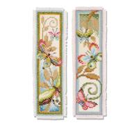 Vervaco De Point De Croix Compté Marque-Page DIY (lot de 2) PAPILLONS DÉCO Kit Complet Loisir Créatif Adulte Cadeau De Lecture Broderie Débutant ca. 6 x 20 cm Cross Stitch