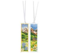 Vervaco De Point De Croix Compté Marque-Page DIY (lot de 2) PRAIRIE ALPINE Kit Complet Loisir Créatif Adulte Cadeau De Lecture Broderie Débutant ca. 6 x 20 cm Cross Stitch