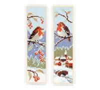 Vervaco Kit marque-page Rouge-gorges lot de 2,Blanc,6 x 20 x 0,3 cm