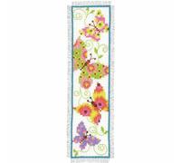 Vervaco De Point De Croix Compté Marque-Page DIY PAPILLONS VOLETANTS I Kit Complet Loisir Créatif Adulte Cadeau De Lecture Broderie Débutant ca. 6 x 20 cm Cross Stitch